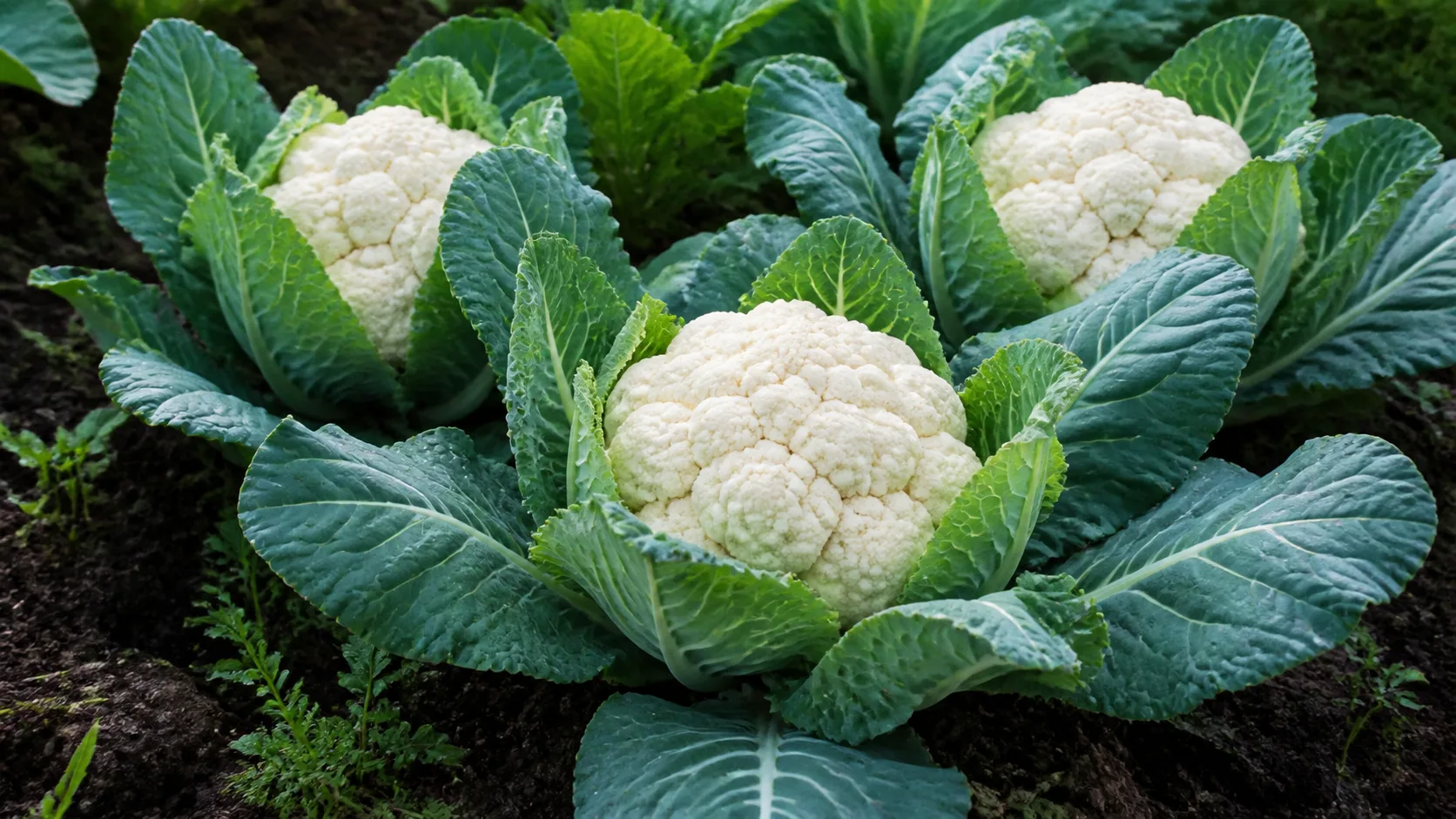 Coliflor en un jardín de España