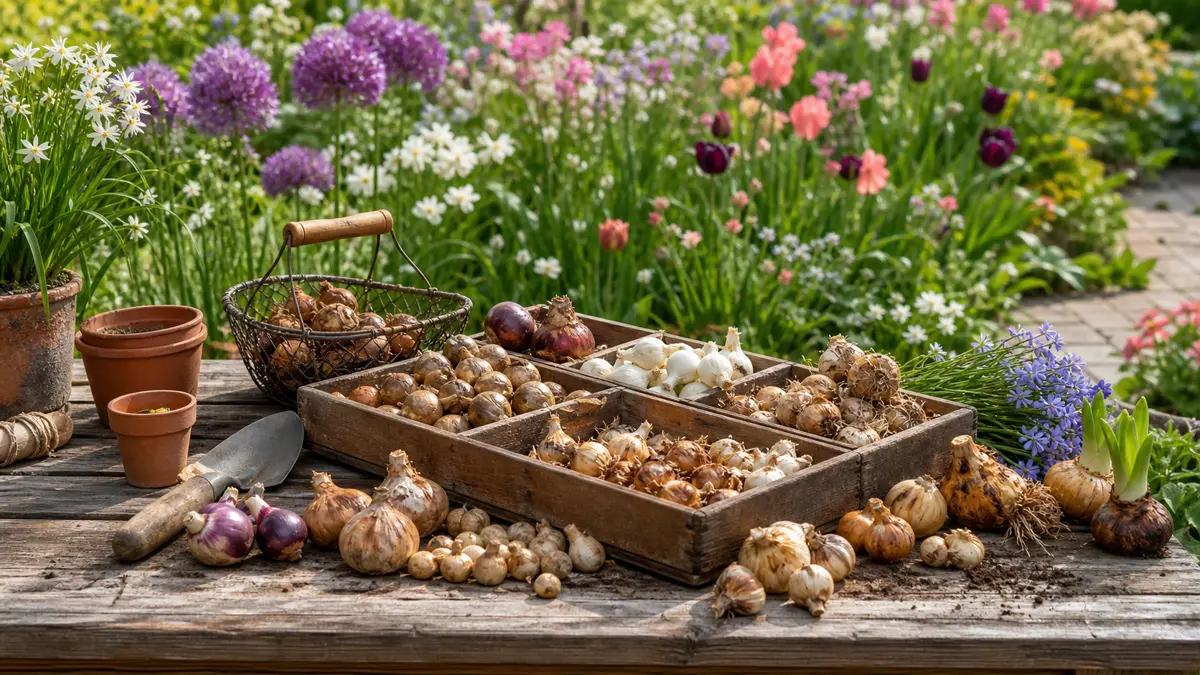 Bulbos de flor online en un jardín de España