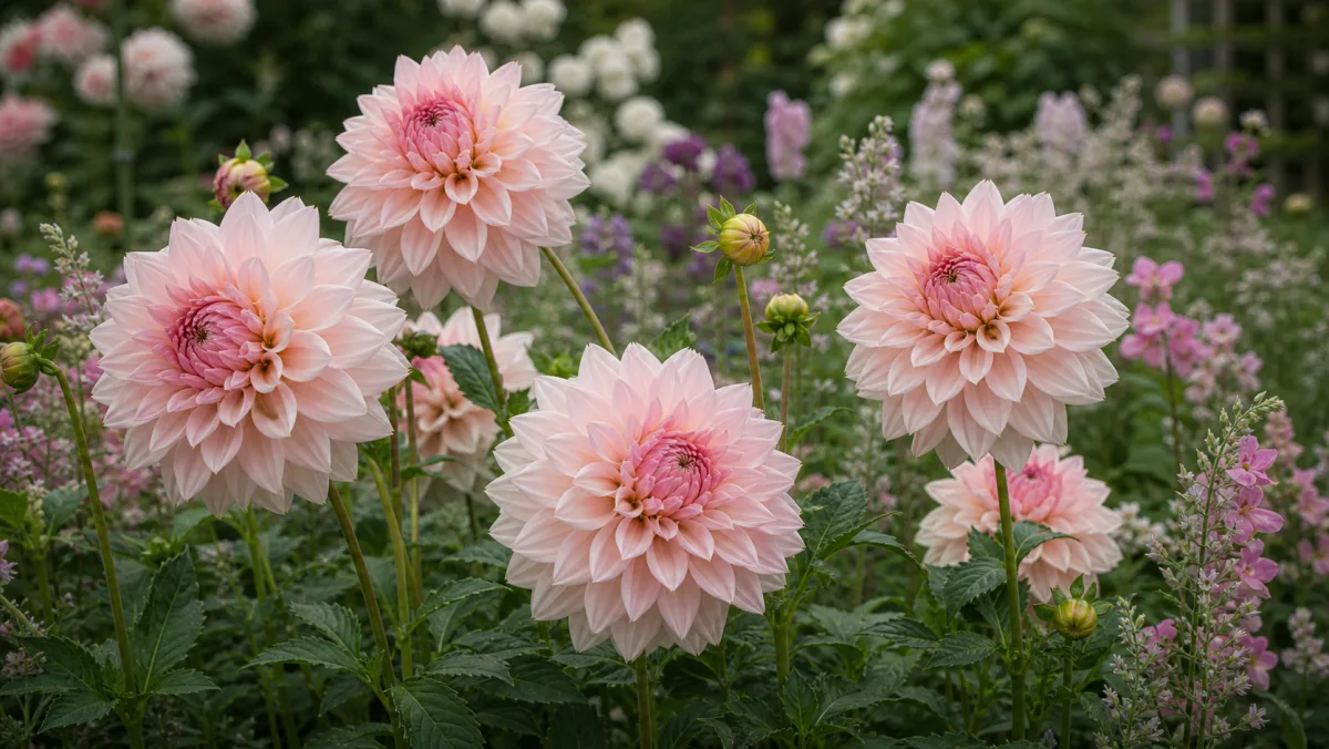 Dalia 'Café au Lait Rose' en un jardín de España