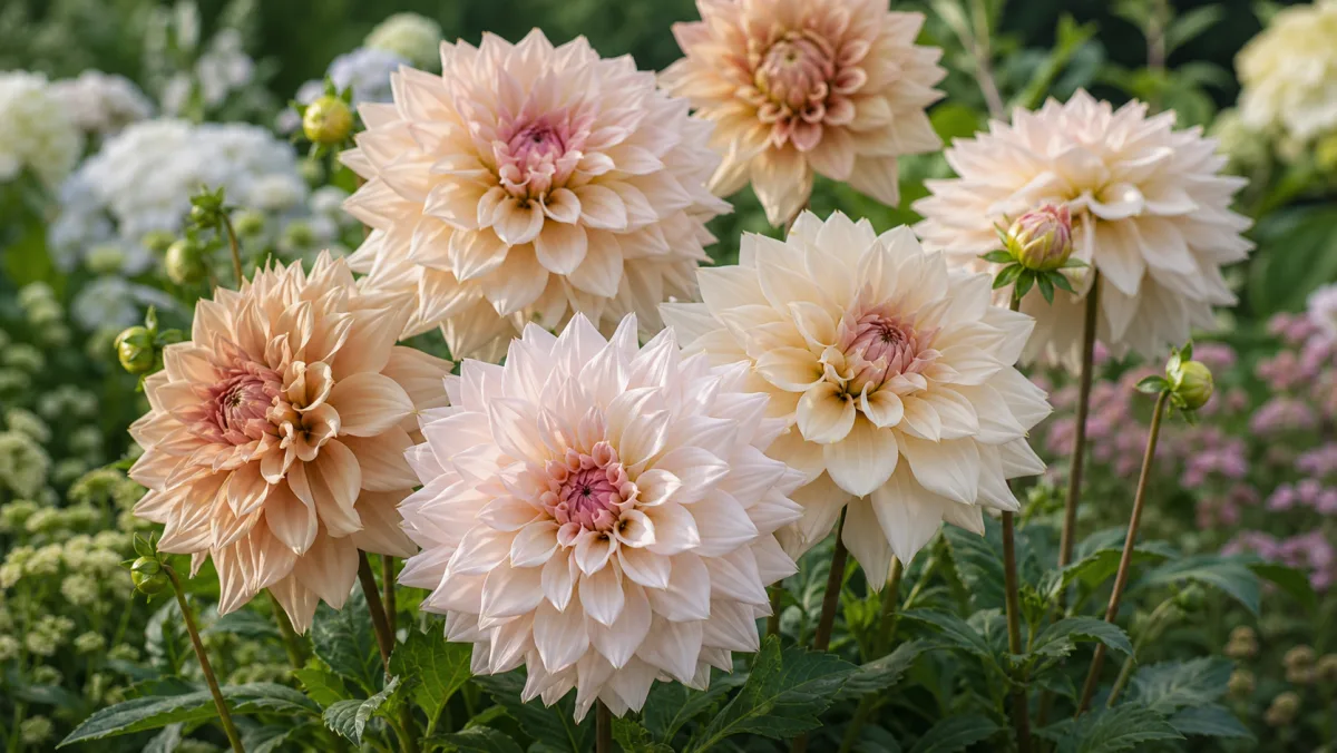Dalia 'Café au Lait' en un jardín de España
