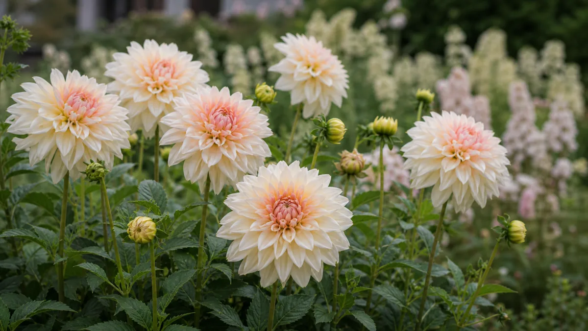 Dalia 'Diana's Memory' en un jardín de España
