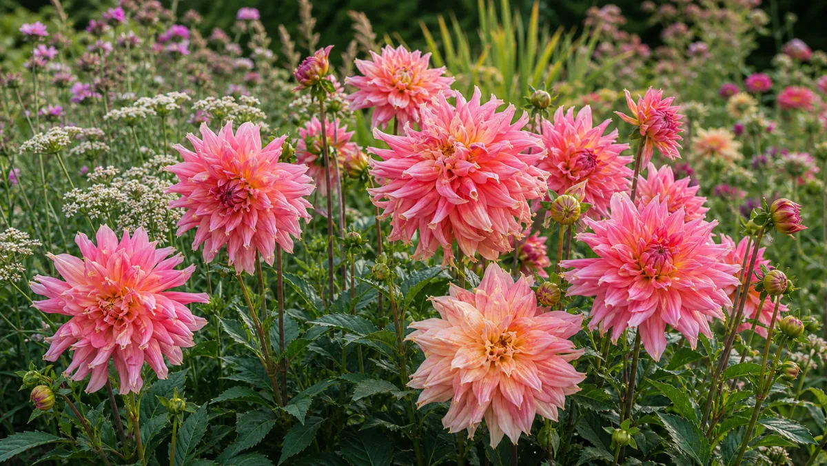 Dalia 'Penhill Watermelon' en un jardín de España