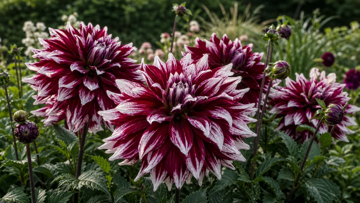 Dalia 'Tartan' en un jardín de España