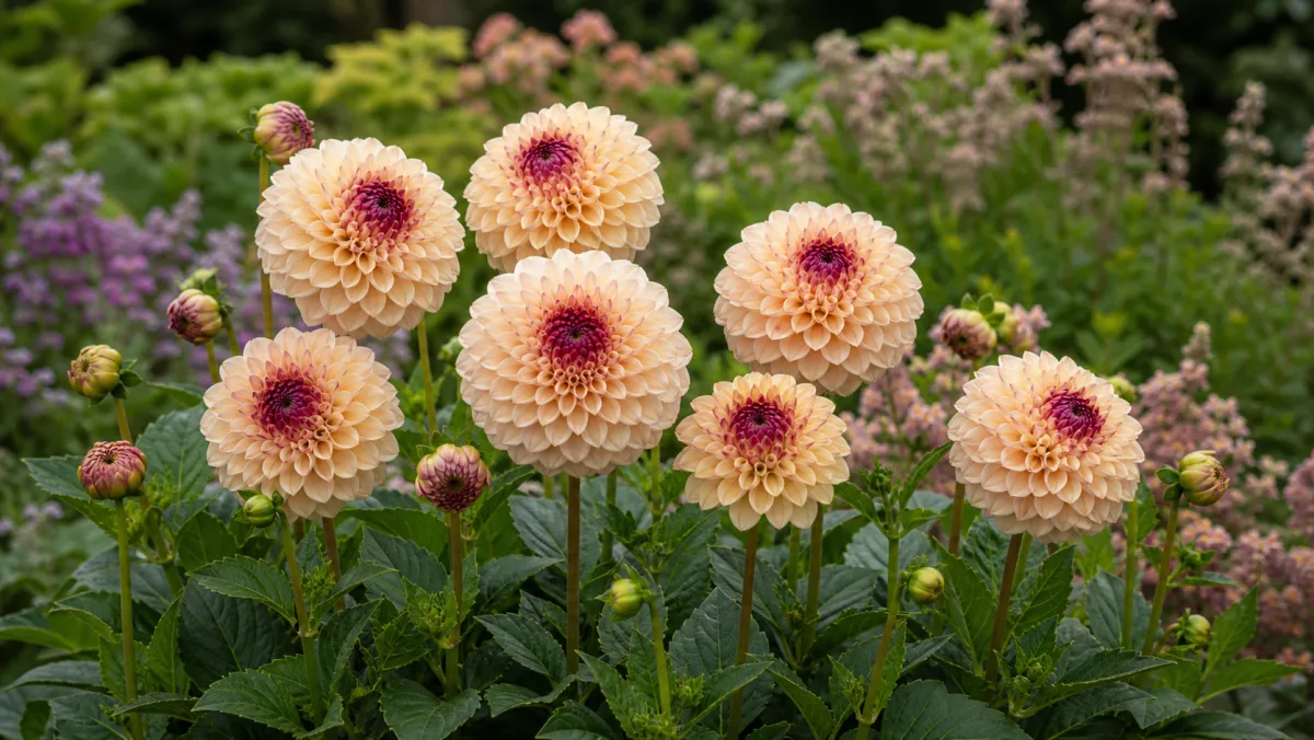 Dalia 'Wine Eyed Jill' en un jardín de España