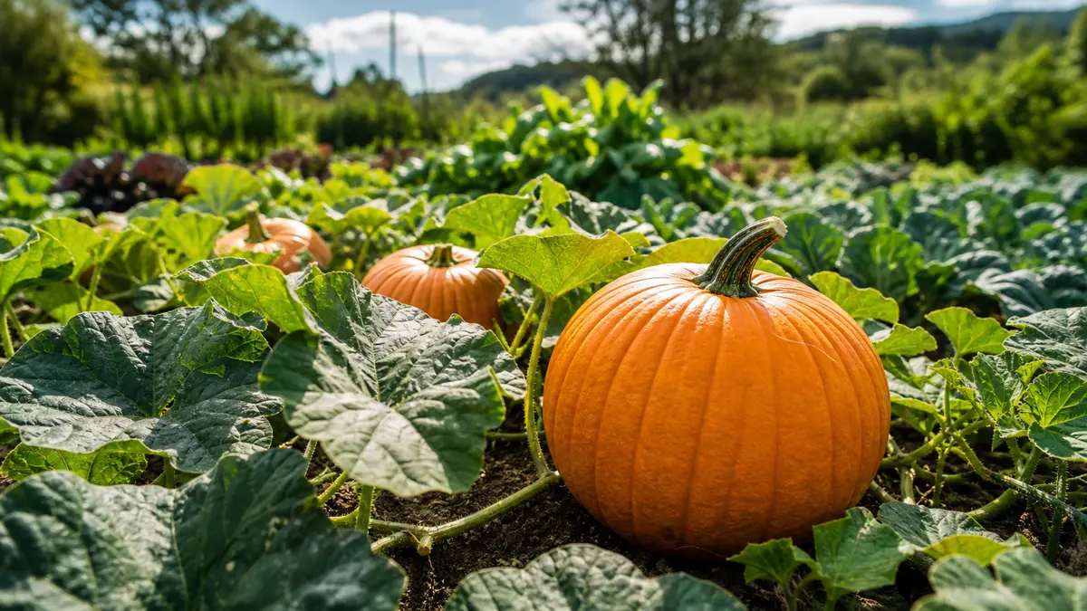 Calabazas en un jardín de España