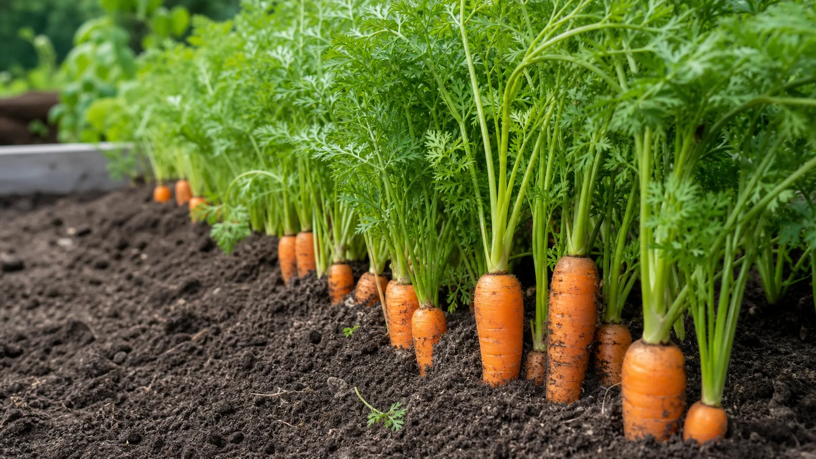 Zanahorias en un jardín de España