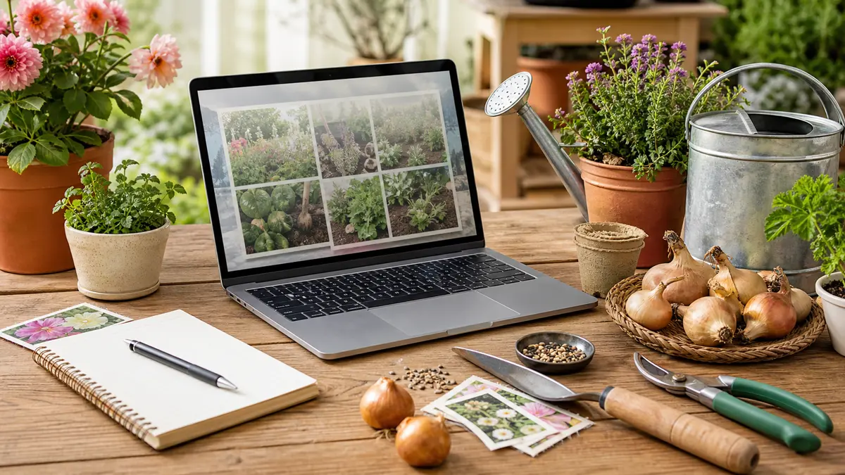 Tienda de jardinería online en un jardín de España