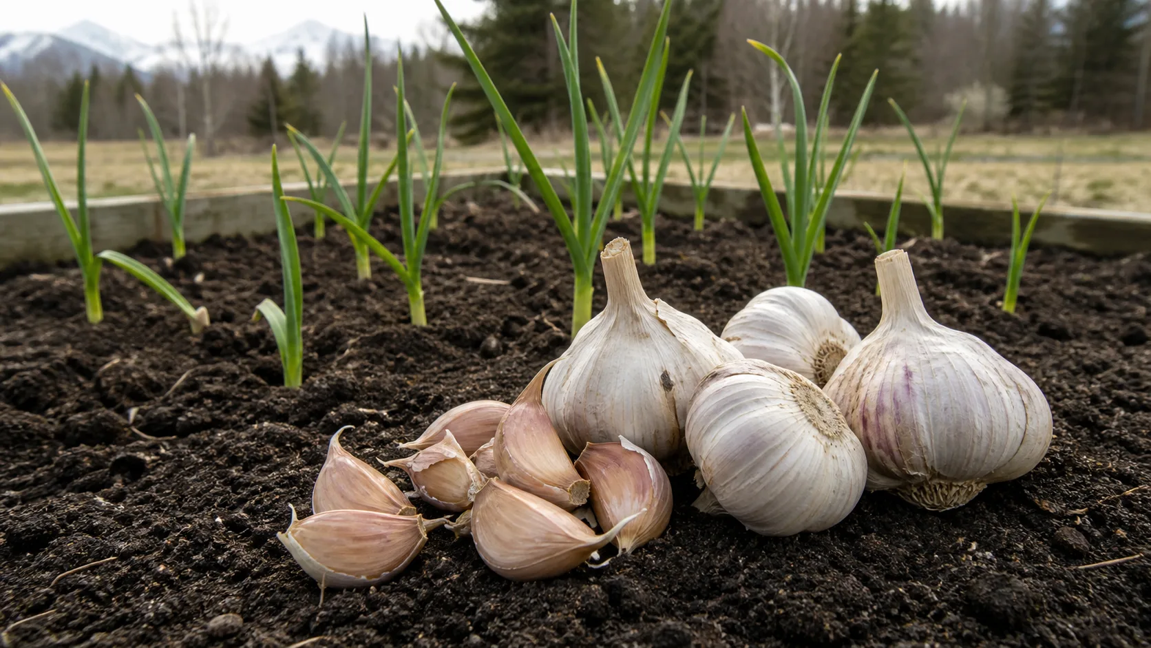 Ajo en un jardín de España