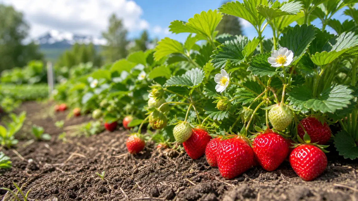Fresas en un jardín de España