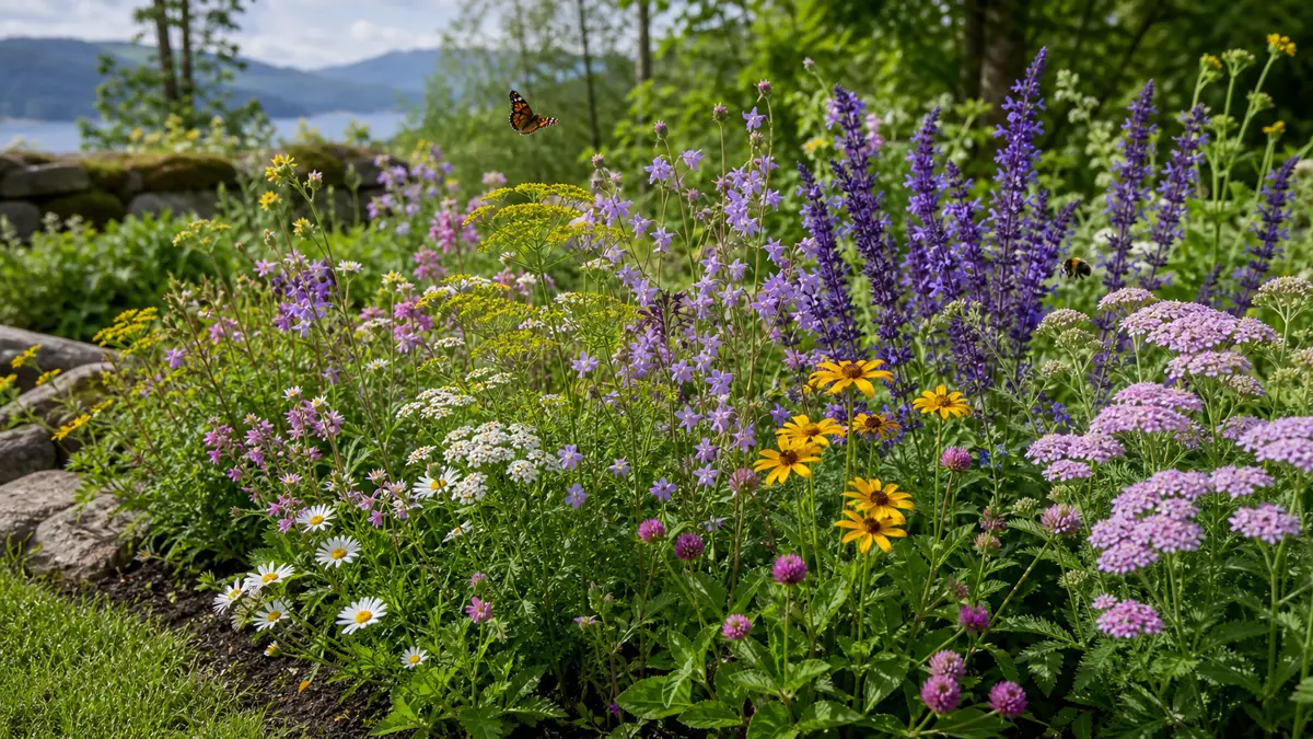 Flores para polinizadores en un jardín de España