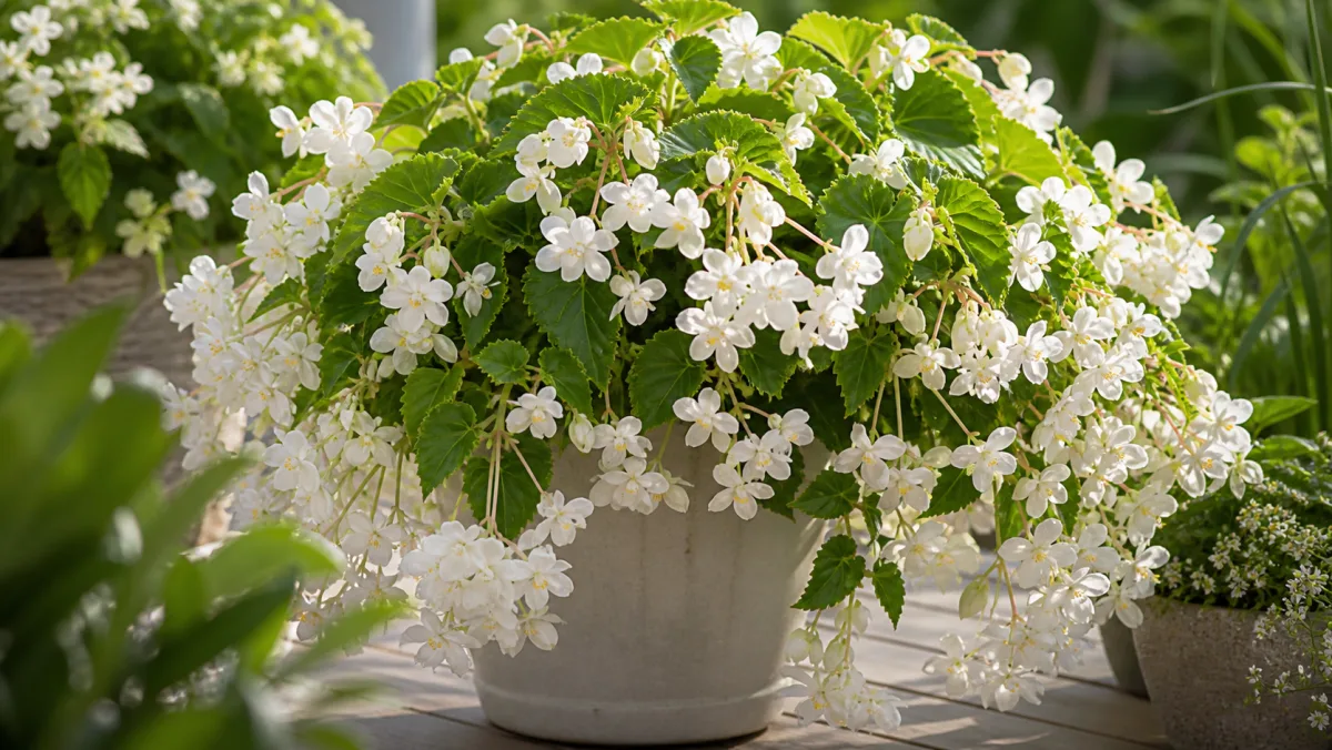 Begonia colgante 'Santa Barbara' en un jardín de España