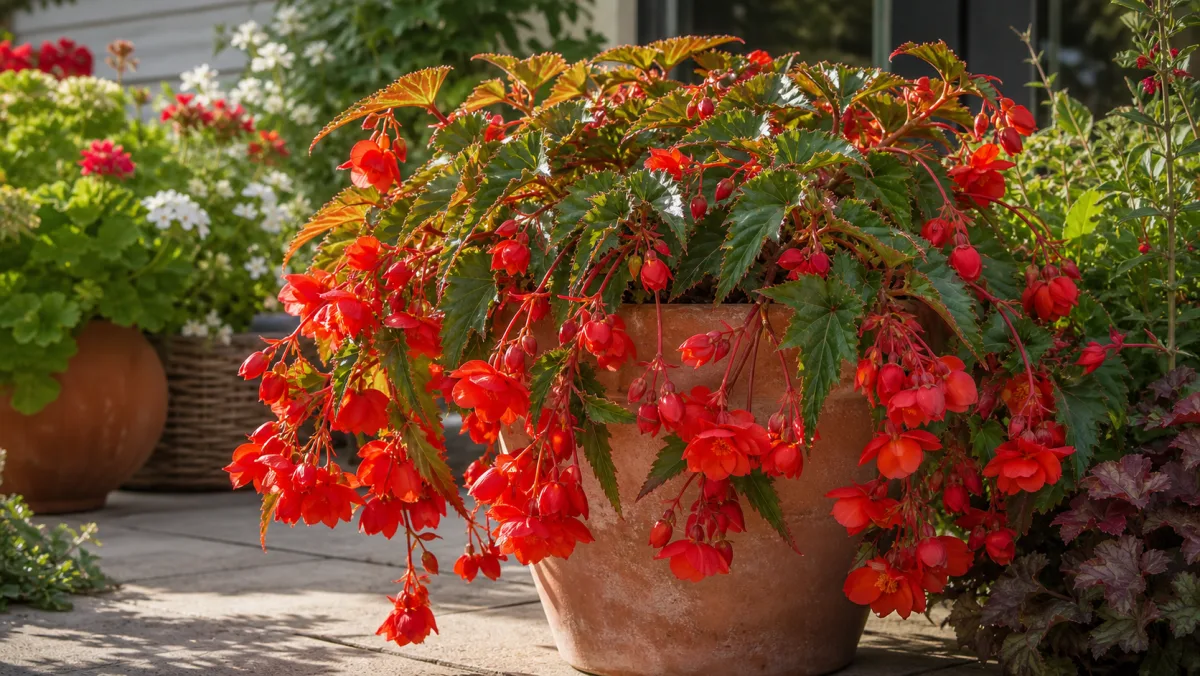 Begonia colgante 'Santa Cruz' en un jardín de España