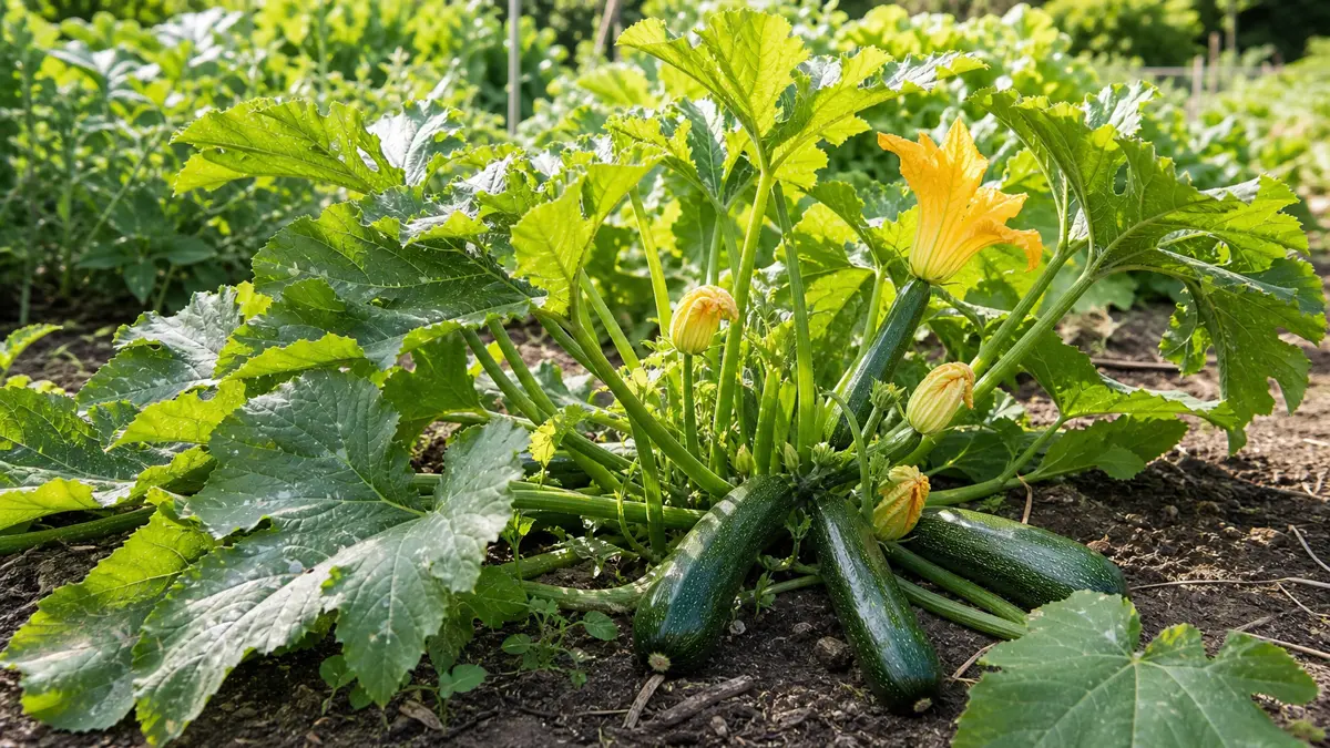 Calabacines en un jardín de España