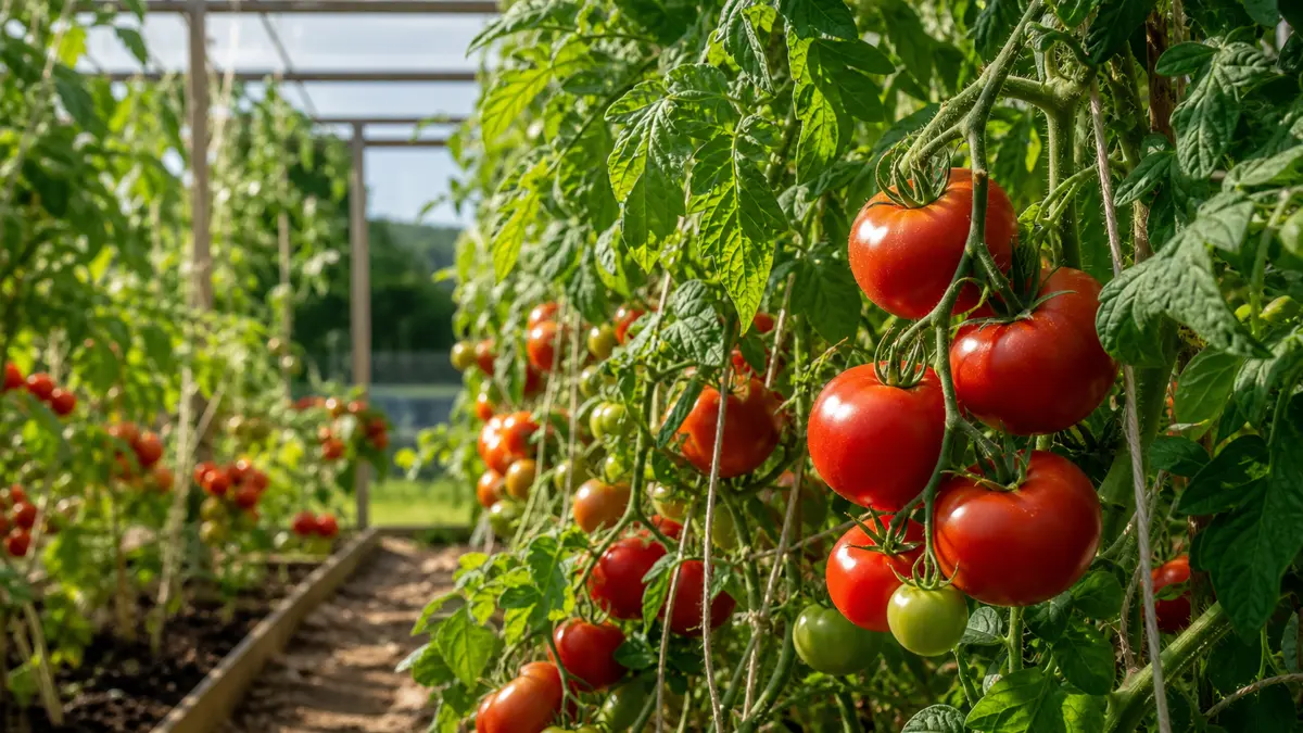 Tomates en un jardín de España